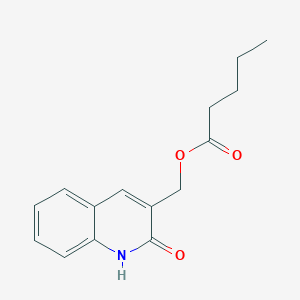 molecular formula C15H17NO3 B7683652 (2-hydroxyquinolin-3-yl)methyl pentanoate 