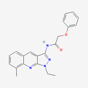 molecular formula C21H20N4O2 B7683653 N-(1-ethyl-8-methyl-1H-pyrazolo[3,4-b]quinolin-3-yl)-2-phenoxyacetamide 