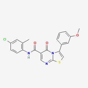 molecular formula C21H16ClN3O3S B7683662 3-(3-methoxyphenyl)-5-oxo-N-[2-(phenylsulfanyl)phenyl]-5H-[1,3]thiazolo[3,2-a]pyrimidine-6-carboxamide 