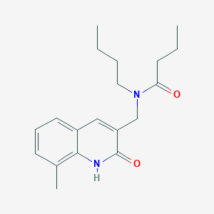 molecular formula C19H26N2O2 B7683665 N-butyl-N-((2-hydroxy-8-methylquinolin-3-yl)methyl)butyramide 