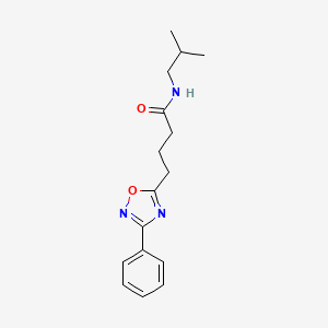 molecular formula C16H21N3O2 B7683673 N-isobutyl-4-(3-phenyl-1,2,4-oxadiazol-5-yl)butanamide 
