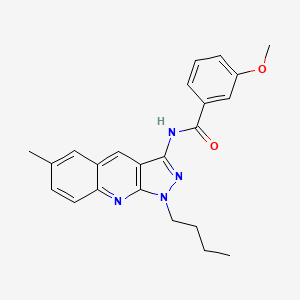 molecular formula C23H24N4O2 B7683683 N-(1-butyl-6-methyl-1H-pyrazolo[3,4-b]quinolin-3-yl)-3-methoxybenzamide 