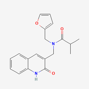 molecular formula C19H20N2O3 B7683685 N-(furan-2-ylmethyl)-N-((2-hydroxyquinolin-3-yl)methyl)isobutyramide 