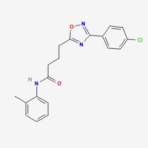 molecular formula C19H18ClN3O2 B7683700 4-(3-(4-chlorophenyl)-1,2,4-oxadiazol-5-yl)-N-(o-tolyl)butanamide 