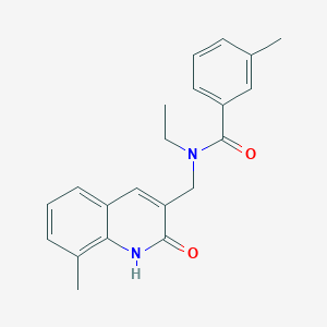 molecular formula C21H22N2O2 B7683709 N-ethyl-N-((2-hydroxy-8-methylquinolin-3-yl)methyl)-3-methylbenzamide 