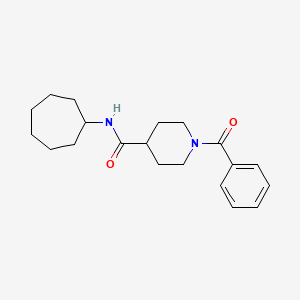 molecular formula C20H28N2O2 B7683722 1-benzoyl-N-cycloheptylpiperidine-4-carboxamide 