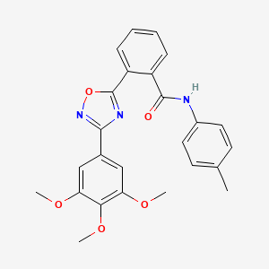 molecular formula C25H23N3O5 B7683731 N-(p-tolyl)-2-(3-(3,4,5-trimethoxyphenyl)-1,2,4-oxadiazol-5-yl)benzamide 
