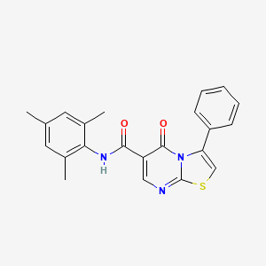 molecular formula C22H19N3O2S B7683744 N-cyclopropyl-5-oxo-3-phenyl-5H-[1,3]thiazolo[3,2-a]pyrimidine-6-carboxamide 