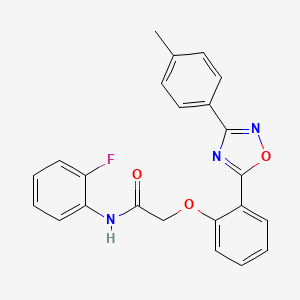 N-(2-fluorophenyl)-2-(2-(3-(p-tolyl)-1,2,4-oxadiazol-5-yl)phenoxy)acetamide