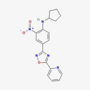 N-cyclopentyl-2-nitro-4-(5-(pyridin-2-yl)-1,2,4-oxadiazol-3-yl)aniline