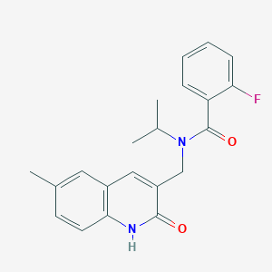 2-fluoro-N-((2-hydroxy-6-methylquinolin-3-yl)methyl)-N-isopropylbenzamide