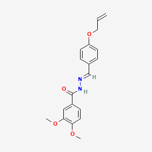 molecular formula C19H20N2O4 B7683840 N'-[(E)-(2-chlorophenyl)methylidene]-3,4-dimethoxybenzohydrazide 