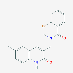 molecular formula C19H17BrN2O2 B7683878 2-bromo-N-((2-hydroxy-6-methylquinolin-3-yl)methyl)-N-methylbenzamide 