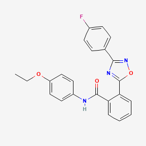molecular formula C23H18FN3O3 B7683884 N-(4-ethoxyphenyl)-2-(3-(4-fluorophenyl)-1,2,4-oxadiazol-5-yl)benzamide 