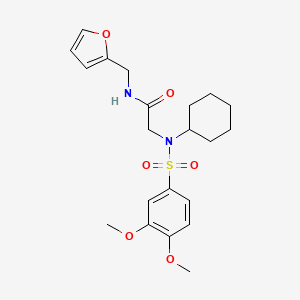 molecular formula C21H28N2O6S B7683891 2-[Cyclohexyl-(3,4-dimethoxyphenyl)sulfonylamino]-N-(furan-2-ylmethyl)acetamide CAS No. 797808-96-9