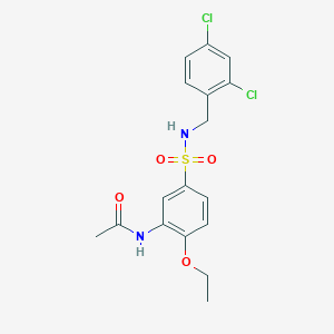 molecular formula C17H18Cl2N2O4S B7683927 N-(5-(N-(2,4-dichlorobenzyl)sulfamoyl)-2-ethoxyphenyl)acetamide 