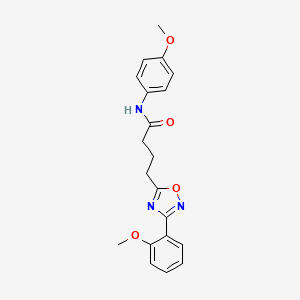 molecular formula C20H21N3O4 B7683931 N-(4-methoxyphenyl)-4-(3-(2-methoxyphenyl)-1,2,4-oxadiazol-5-yl)butanamide 