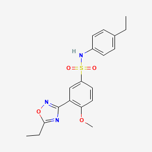 molecular formula C19H21N3O4S B7683939 3-(5-ethyl-1,2,4-oxadiazol-3-yl)-N-(4-ethylphenyl)-4-methoxybenzenesulfonamide 