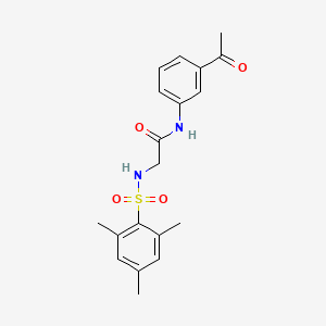molecular formula C19H22N2O4S B7683951 N-(3-acetylphenyl)-2-(2,4,6-trimethylphenylsulfonamido)acetamide 