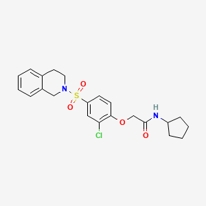 2-[2-chloro-4-(3,4-dihydroisoquinolin-2(1H)-ylsulfonyl)phenoxy]-N-cyclopentylacetamide