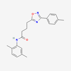 molecular formula C21H23N3O2 B7684110 N-(2,5-dimethylphenyl)-4-(3-(p-tolyl)-1,2,4-oxadiazol-5-yl)butanamide 