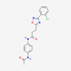 N-(4-acetamidophenyl)-3-(3-(2-chlorophenyl)-1,2,4-oxadiazol-5-yl)propanamide