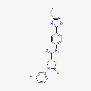 N-(4-(3-ethyl-1,2,4-oxadiazol-5-yl)phenyl)-5-oxo-1-(m-tolyl)pyrrolidine-3-carboxamide