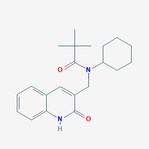 N-cyclohexyl-N-((2-hydroxyquinolin-3-yl)methyl)pivalamide