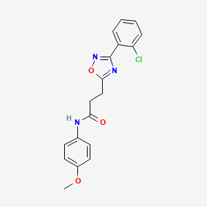 molecular formula C18H16ClN3O3 B7684216 3-(3-(2-chlorophenyl)-1,2,4-oxadiazol-5-yl)-N-(4-methoxyphenyl)propanamide 