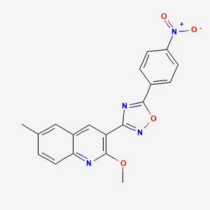 3-(2-methoxy-6-methylquinolin-3-yl)-5-(4-nitrophenyl)-1,2,4-oxadiazole