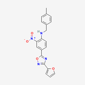 4-[3-(furan-2-yl)-1,2,4-oxadiazol-5-yl]-N-[(4-methylphenyl)methyl]-2-nitroaniline