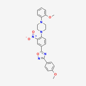 1-(2-Methoxyphenyl)-4-{4-[3-(4-methoxyphenyl)-1,2,4-oxadiazol-5-yl]-2-nitrophenyl}piperazine