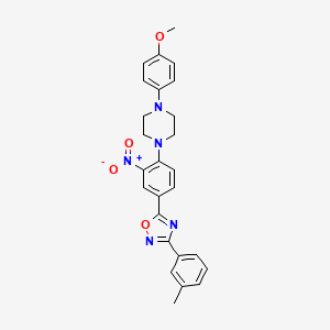 1-(4-Methoxyphenyl)-4-{4-[3-(3-methylphenyl)-1,2,4-oxadiazol-5-yl]-2-nitrophenyl}piperazine