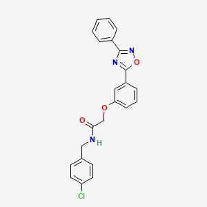 molecular formula C23H18ClN3O3 B7684291 N-(4-chlorobenzyl)-2-(3-(3-phenyl-1,2,4-oxadiazol-5-yl)phenoxy)acetamide 