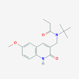 N-(tert-butyl)-N-((2-hydroxy-6-methoxyquinolin-3-yl)methyl)propionamide