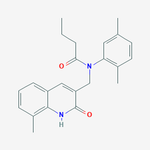 N-(2,5-dimethylphenyl)-N-((2-hydroxy-8-methylquinolin-3-yl)methyl)butyramide