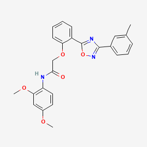 molecular formula C25H23N3O5 B7684325 N-(2,4-dimethoxyphenyl)-2-{2-[3-(3-methylphenyl)-1,2,4-oxadiazol-5-yl]phenoxy}acetamide 