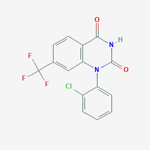 molecular formula C15H8ClF3N2O2 B7684344 1-(2-Chlorophenyl)-7-(trifluoromethyl)quinazoline-2,4-dione CAS No. 2439276-61-4