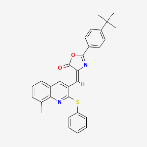 molecular formula C30H26N2O2S B7684351 (4E)-2-(4-Tert-butylphenyl)-4-{[8-methyl-2-(phenylsulfanyl)quinolin-3-YL]methylidene}-4,5-dihydro-1,3-oxazol-5-one 