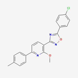 molecular formula C21H16ClN3O2 B7684357 3-[5-(4-Chlorophenyl)-1,2,4-oxadiazol-3-yl]-2-methoxy-6-(4-methylphenyl)pyridine 