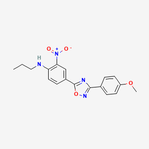 4-[3-(4-methoxyphenyl)-1,2,4-oxadiazol-5-yl]-2-nitro-N-propylaniline