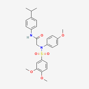 2-[N-(4-Methoxyphenyl)3,4-dimethoxybenzenesulfonamido]-N-[4-(propan-2-YL)phenyl]acetamide