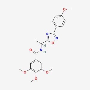 molecular formula C21H23N3O6 B7684421 3,4,5-trimethoxy-N-[1-[3-(4-methoxyphenyl)-1,2,4-oxadiazol-5-yl]ethyl]benzamide 