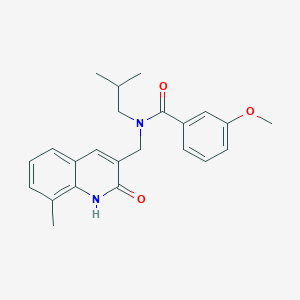 molecular formula C23H26N2O3 B7684431 N-((2-hydroxy-8-methylquinolin-3-yl)methyl)-N-isobutyl-3-methoxybenzamide 