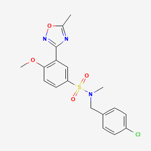 N-(4-chlorobenzyl)-4-methoxy-N-methyl-3-(5-methyl-1,2,4-oxadiazol-3-yl)benzenesulfonamide