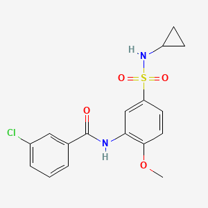 3-chloro-N-[5-(cyclopropylsulfamoyl)-2-methoxyphenyl]benzamide