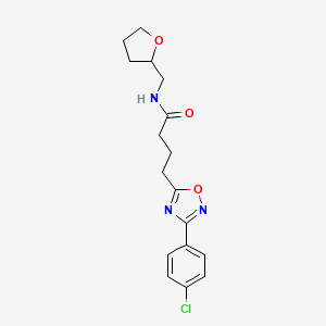 4-(3-(4-chlorophenyl)-1,2,4-oxadiazol-5-yl)-N-((tetrahydrofuran-2-yl)methyl)butanamide