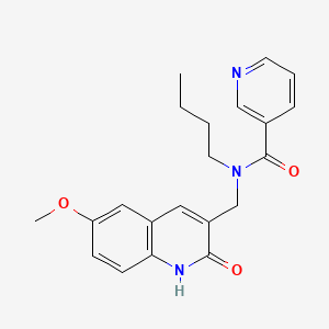 N-butyl-N-((2-hydroxy-6-methoxyquinolin-3-yl)methyl)nicotinamide