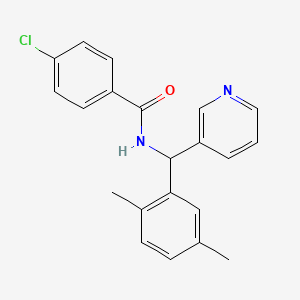 molecular formula C21H19ClN2O B7684476 4-chloro-N-[(2,5-dimethylphenyl)-pyridin-3-ylmethyl]benzamide 