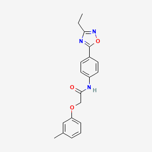 molecular formula C19H19N3O3 B7684503 N-[4-(3-ethyl-1,2,4-oxadiazol-5-yl)phenyl]-2-(3-methylphenoxy)acetamide 